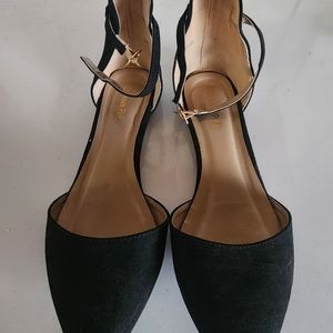 Black velvet flats